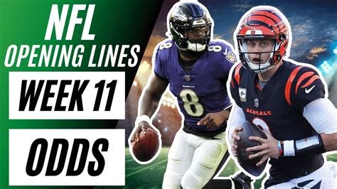 NFL Week 11 odds and lines: Money lines, spreads and .